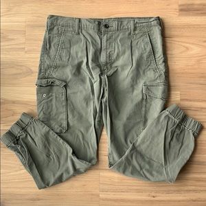 Olive green cargo joggers